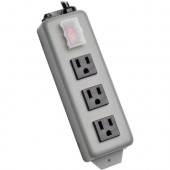 Tripp Lite Waber Power Strip Metal 5-15R 3 Outlet 5-15P 6&#39;&#39; Cord - NEMA 5-15P - 3 NEMA 5-15R - 6ft - TAA Compliance 3SP