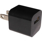 4XEM Black USB Wall Charger - 5 W Output Power - 5 V DC Output Voltage - 1 A Output Current 4XUSB1ACHARGERB