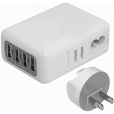 4XEM 4 Port USB Wall Charger - 120 V AC, 230 V AC Input Voltage - 5 V DC Output Voltage - 2.10 A Output Current 4XUSBCHARGER4