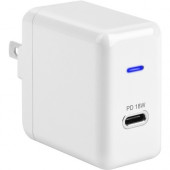 4XEM USB-C 18W Wall Charger - 120 V AC, 230 V AC Input - 5 V DC/3 A, 9 V DC, 12 V DC Output 4XUSBCPOWER18W