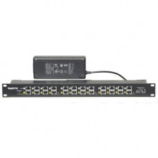 VisionTek PoE Injector - 12 Port Gigabit - Mode A/B - Rack Mount With a 48 Volt 120 Watt Power Supply - 48 V DC Input - 48 V Output - 12 Gigabit PoE Input Port(s) - 12 Gigabit Ethernet Output Port(s) - 120 W - 1U 600012