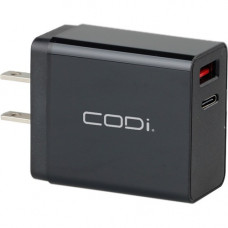 CODI Dual Wall Charger with USB-C & Quick Charge 3.0 - 120 V AC Input - 5 V DC/3 A Output A01050