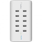 Belkin RockStar 10-Port USB Charging Station - 120 V AC, 230 V AC Input - 5 V DC/2.40 A Output B2B139