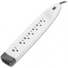 Belkin 7-Outlet SurgeMaster Surge Protector - 7 x AC Power - 1875 VA - 2320 J - 125 V AC Input - 125 V AC Output - Phone/Fax - TAA Compliance BE107200-06