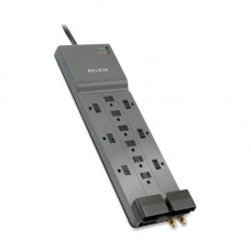 Belkin 12-Outlet Professional 3960 SurgeMaster - 12 - 3940 J - 125 V AC Input - Phone, Coaxial Cable Line - TAA Compliance BE112230-08