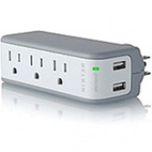 Belkin Mini Surge Protector with USB Charger - 3 x AC Power, 2 x USB - 918 J - 5 V DC Output BZ103050-TVL