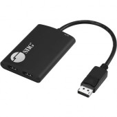 SIIG 1x2 DP 1.2 to HDMI MST Splitter - 3840 &#195;ÃÂÃÂ 2160 - DisplayPort - HDMI Out - USB - Aluminum - TAA Compliant - TAA Compliance CE-DP0K11-S1