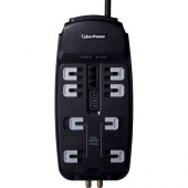 CyberPower CSHT808TC Home Theater 8-Outlets Surge Suppressor 8FT Cord and AV protection - Plain Brown Boxes - 8 x NEMA 5-15R - 2850J CSHT808TC