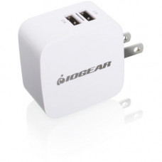 IOGEAR GearPower Dual USB 4.2A (20W) Wall Charger - 20 W Output Power - 110 V AC, 220 V AC Input Voltage - 5 V DC Output Voltage - 4.20 A Output Current GPAW2U4