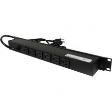 Legrand Group Wiremold Plug-In Outlet Center 6-Outlet Power Strip - 6 x AC Power - 6 ft Cord - 15 A Current - 120 V AC Voltage - Rack-mountable - Black J06B0B