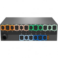 Vertiv Co Geist rPDU MNS3E3R1-18P993-3PS56B0H10-S 18-Outlets PDU - Switched - 3P+N+E (IP44) - 9 x U-Lock IEC 60320 C13, 9 x U-Lock IEC 60320 C19 - 230 V AC - Network (RJ-45) - 3U - Horizontal - Rack Mount - Rack-mountable - TAA Compliant - TAA Compliance 