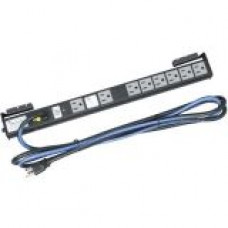 Middle Atlantic Products PD 8-Outlets Power Strip - NEMA 5-15P - 8 x NEMA 5-15R - 10 ft Cord - Vertical Rackmount PD815SCPBSH