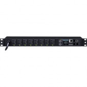 CyberPower PDU81001 Switched Metered-by-Outlet PDU, 100-120V, 15A, 8 Outlets (5-15R), 1U Rackmount - NEMA 5-15P - 8 x NEMA 5-15R - 120 V AC - Network (RJ-45) - 1U - Rack Mount PDU81001