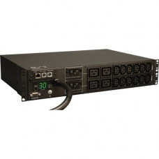 Tripp Lite PDU Monitored 208V/240V 30A 12 C13; 4 C19 L6-30P Horizontal 2URM - 4 x IEC 60320 C19, 12 x IEC 60320 C13 - 2U - Horizontal Rackmount" - RoHS Compliance PDUMNH30HV