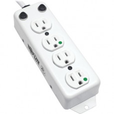 Tripp Lite Power Strip Hospital Medical 120V 4 Outlet UL1363A 15&#39;&#39; Cord Metal - NEMA 5-15P - 4 NEMA 5-15R Hospital Grade - 15ft Input - TAA Compliance PS-415-HG-OEM