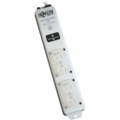 Tripp Lite Surge Protector Power Strip Hospital Medical 4 Outlet 6&#39;&#39; Cord - White - NEMA 5-15P-HG - 4 - 6 ft Cord - 1410 J Surge Energy - 15 A Current - 120 V AC Voltage SPS406HGULTRA