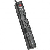 Tripp Lite Surge 6 Outlet 3.4A USB Charger Tablet Smartphone Ipad Iphone - 6 x NEMA 5-15R - 1800 VA - 1080 J - RoHS, TAA Compliance TLP608RUSBB