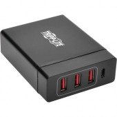 Tripp Lite 4-Port USB Charging Station with USB-C Charging and USB-A Auto-Sensing Ports - 5 V DC, 20 V DC Output Voltage - 3 A Output Current U280-004-WS3C1