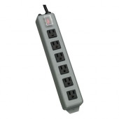 Tripp Lite Waber Power Strip 120V 5-15R 6 Outlet Metal 15&#39;&#39; Cord 5-15P - NEMA 5-15P - 6 NEMA 5-15R - 15ft Input - TAA Compliance UL24CB-15