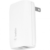 Belkin BOOST&uarr;CHARGE 30W USB-C PD + USB-A Wall Charger - White WCB004DQWH