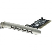 Manhattan 4-Port Hi-Speed USB PCI Card - 4 External or 3 External with 1 Internal Connections - RoHS, WEEE Compliance 171557