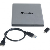 Verbatim External All-in-One Optical Writer - BD-R Support/24x CD Write/6x BD Write/8x DVD Write - USB 3.2 Gen 1 71094