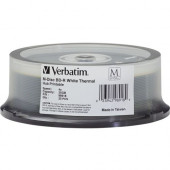 Verbatim M-Disc BD-R 25GB 4X White Thermal Printable, Hub Printable - 25pk Spindle - 120mm - Printable - Thermal Printable 98918