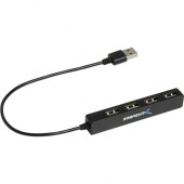 Sabrent 4 Port Portable USB 2.0 Hub (9.5" Cable) - USB - External - 4 USB Port(s) - 4 USB 2.0 Port(s) - PC, Mac, Linux HB-MCRM-PK100