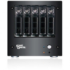 Sans Digital AccuNAS AN5L+B - NAS + iSCSI 5 Bay 64bit Network Storage Server Tower (Black) - Intel Celeron 1007U Dual-core (2 Core) 1.50 GHz - 5 x HDD Supported - 60 TB Supported HDD Capacity - 4 GB RAM DDR3 SDRAM - Serial ATA/300 Controller - RAID Suppor