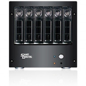 Sans Digital AccuNAS AN6L+B - NAS + iSCSI 6 Bay 64bit Network Storage Server Tower (Black) - Intel - 6 x HDD Supported - 72 TB Supported HDD Capacity - 4 GB RAM DDR3 SDRAM - Serial ATA Controller - RAID Supported 0, 1, 5, 6, 10, 50 - 6 x Total Bays - Giga