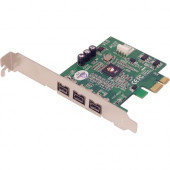 SIIG NN-FW0012-S1 FireWire Adapter - 3 x 9-pin FireWire 800 Female IEEE 1394b FireWire - Plug-in Card - Retail - China RoHS, RoHS, TAA Compliance NN-FW0012-S1