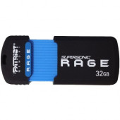 PATRIOT Memory 32GB Supersonic Rage XT USB 3.0 Flash Drive - 32 GB - USB 3.0 - 180 MB/s Read Speed - 50 MB/s Write Speed - Black, Blue - 5 Year Warranty - RoHS Compliance PEF32GSRUSB