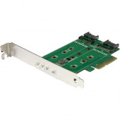 Startech.Com 3-Port M.2 SSD (NGFF) Adapter Card - 1 x PCIe (NVMe) M.2, 2 x SATA III M.2 - PCIe 3.0 - PCI Express 3.0 M.2 NGFF Card - TAA Compliance PEXM2SAT32N1