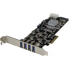 Startech.Com 4 Port PCI Express (PCIe) SuperSpeed USB 3.0 Card Adapter w/ 4 Dedicated 5Gbps Channels - UASP - SATA/LP4 Power - PCI Express x4 - Plug-in Card - 4 USB Port(s) - 4 USB 3.0 Port(s) - UASP Support - PC, Linux - RoHS, WEEE Compliance PEXUSB3S44V