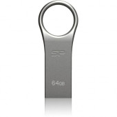 Silicon Power 64GB Firma F80 USB 2.0 Flash Drive - 64 GB - USB 2.0 - Silver, Gray - Lifetime Warranty SP064GBUF2F80V1S