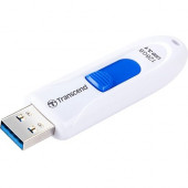 Transcend 128GB JetFlash 790 USB 3.0 Flash Drive - 128 GB - USB 3.0 - White - Capless, LED Indicator, Lightweight, Splash Resistant, Shock Resistant, Dust Resistant, Compact, Lanyard, Retractable TS128GJF790W