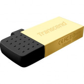 Transcend 32GB JetFlash 380S USB 2.0 On-The-Go Flash Drive - 32 GB - USB 2.0 - Gold TS32GJF380G