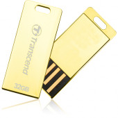 Transcend 32GB JetFlash T3G USB 2.0 Flash Drive - 32 GB - USB 2.0 - Gold - Dust Resistant, Shock Resistant, Water Resistant, Capless TS32GJFT3G