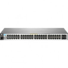 HP 2530-48G-PoE+ Switch - 48 Ports - Manageable - 4 x Expansion Slots - 10/100/1000Base-T - Uplink Port - Twisted Pair - Gigabit Ethernet - 4 x SFP Slots - 2 Layer Supported - Power Supply - 1U High - Rack-mountable, Wall Mountable, Desktop J9772A