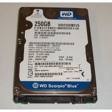 WESTERN DIGITAL Scorpio Blue 250gb 5400rpm Sata 7pin 8mb Buffer 2.5inch Low Profile (1.0 Inch) Notebook Drive WD2500BEVS